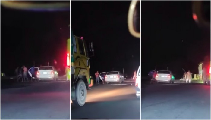 মহাসড়কে গাড়ি থামিয়ে দুর্ধর্ষ ডাকাতি, ভিডিও ভাইরাল