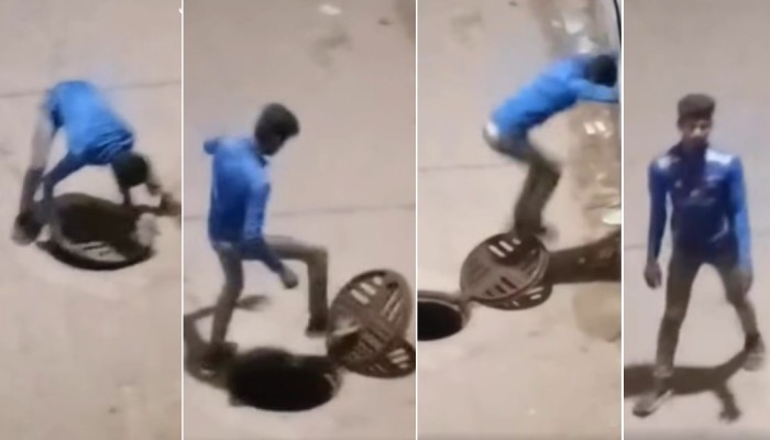 এবার ম্যানহোলের ঢাকনা চুরির চেষ্টার ভিডিও ভাইরাল!