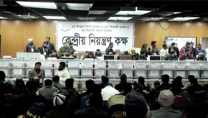 জকসু নির্বাচন : ১৪ কেন্দ্রের ভোট গণনা সমাপ্ত, ভিপি পদে এগিয়ে রাকিব